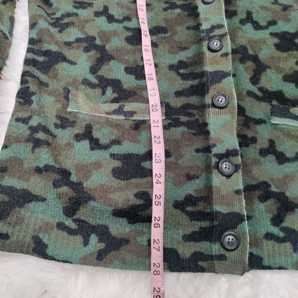 Aqua Cashmere Oversized Green Combo Camouflage Cardigan Sweater Women's Medium - Picture 16 of 16